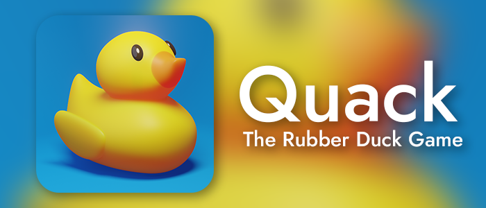 A banner image showing the 3D rubber duck featured in the Quack app icon.